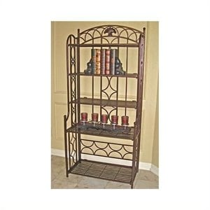 Pemberley Row Iron Matte Bronze Bakers Rack Rectangular 67&quot H x 31&quot W x 16&quot D Unassembled