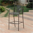 Pemberley Row Powder Coated Iron Antique Black 3-Piece Patio Bistro Set Round Water Resistant 30