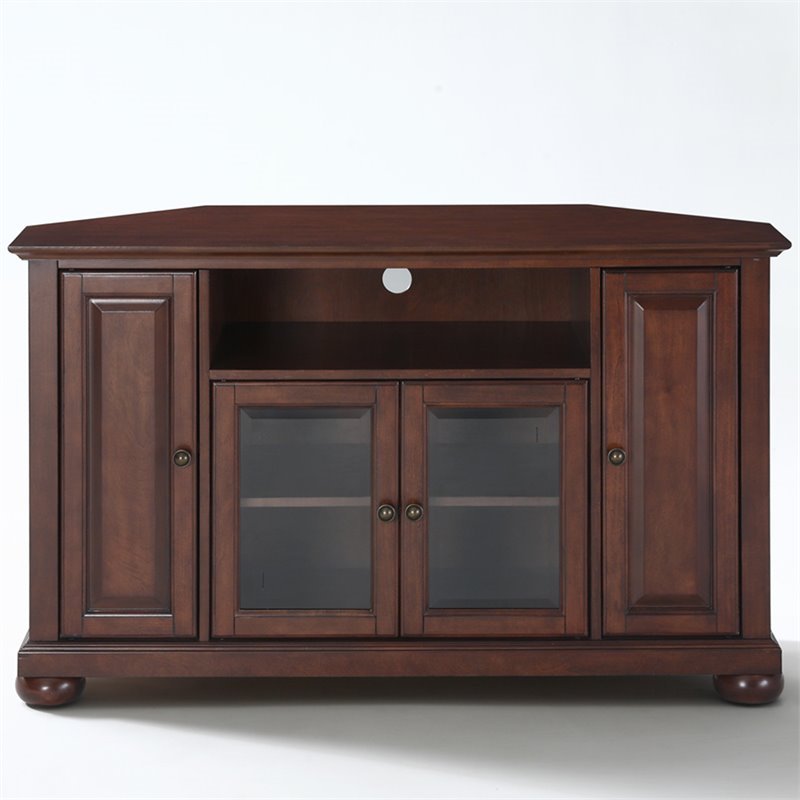 Pemberley Row Solid Wood Mahogany TV Stand Corner Rectangular Wire Management 47.75