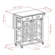 Pemberly Row Solid Wood Space Saver Dinette Set with 2 Square Stools in Teak