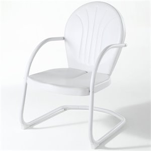 Pemberley Row Metal White Chair UV Resistant 34.5&quot H x 21&quot W x 28.5&quot D Easy To Assemble