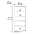Pemberly Row 5-Shelf Modern Engineered Wood Bookcase in Select Cherry