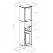 Pemberly Row Adjustable Shelf Modern Solid Wood Tall Linen Cabinet in Black