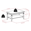Pemberly Row Transitional Solid Wood Coffee Table in Cappuccino