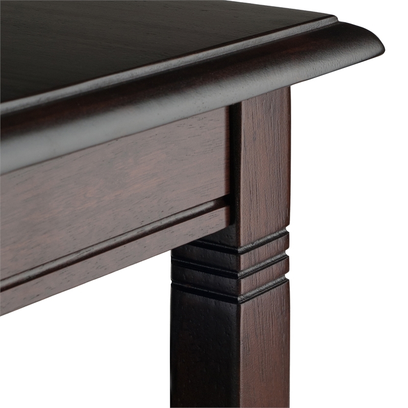 Pemberly Row Transitional Solid Wood Coffee Table in Cappuccino