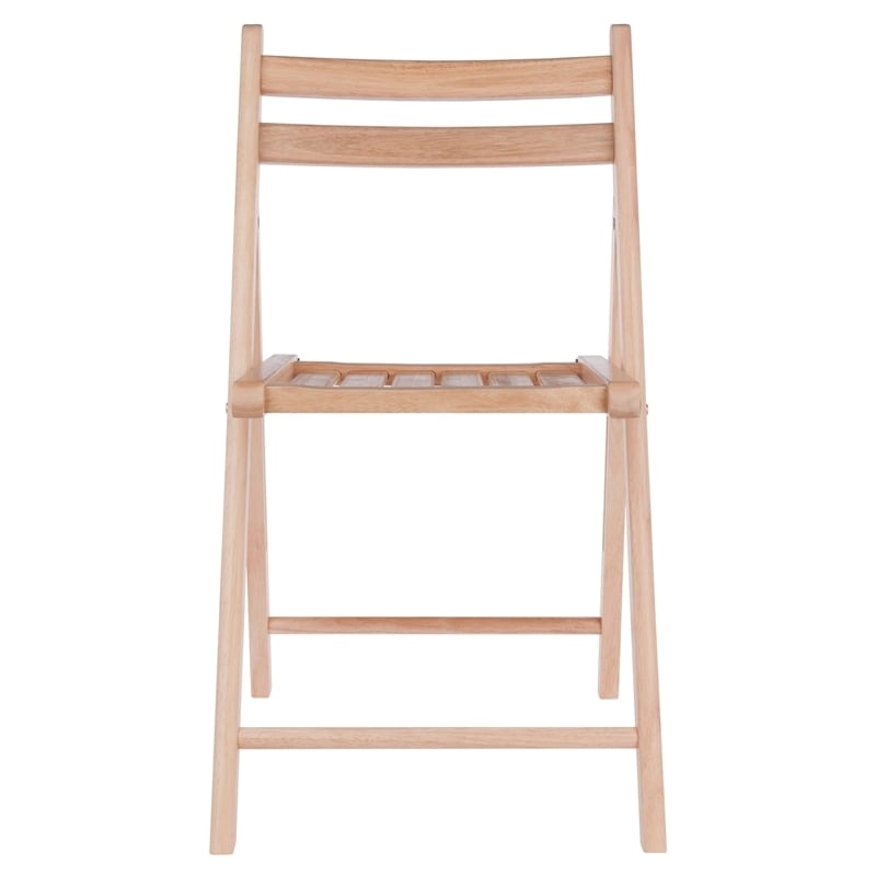 Pemberly Row Transitional Solid Wood Folding Chair Set in Natural (Set of 4)