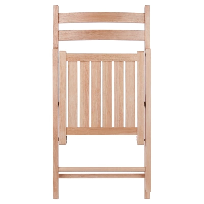 Pemberly Row Transitional Solid Wood Folding Chair Set in Natural (Set of 4)