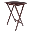 Pemberly Row Rectangle Transitional Solid Wood TV Table in Walnut (Set of 4)