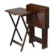 Pemberly Row Rectangle Transitional Solid Wood TV Table in Walnut (Set of 4)