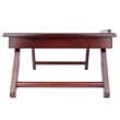 Pemberly Row Solid Wood Lap Desk Flip Top w/ Drawer and Foldable Legs in Walnut