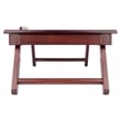 Pemberly Row Solid Wood Lap Desk Flip Top w/ Drawer and Foldable Legs in Walnut