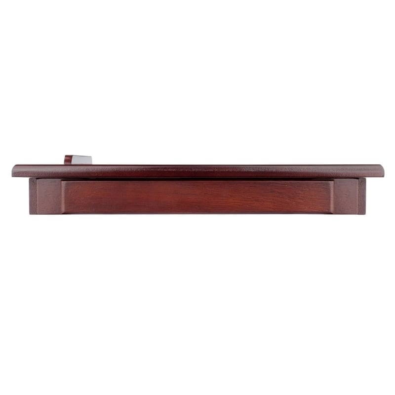 Pemberly Row Solid Wood Lap Desk Flip Top w/ Drawer and Foldable Legs in Walnut