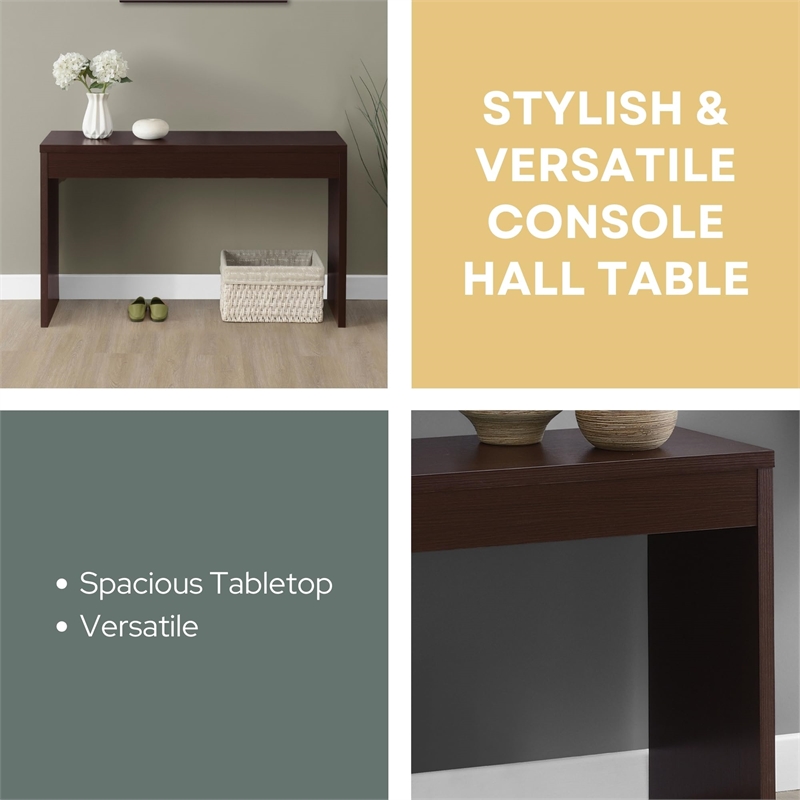 Pemberley Row Melamine Veneer Espresso Console Rectangular 48
