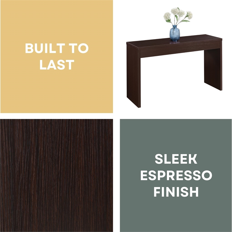 Pemberley Row Melamine Veneer Espresso Console Rectangular 48