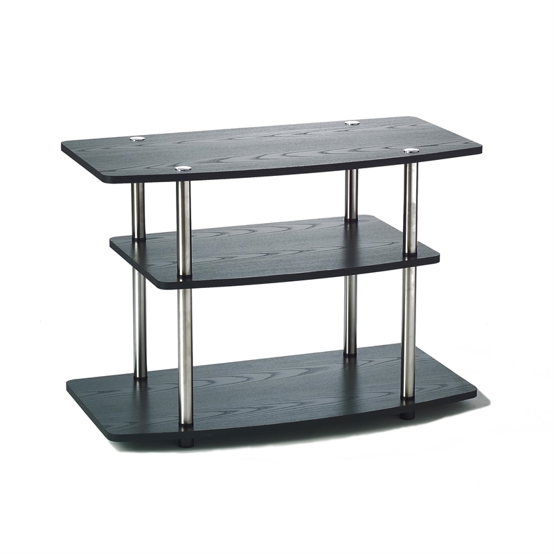 Pemberly Row Contemporary 3-Tier Wood TV Stand for TVs up to 32