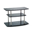 Pemberly Row Contemporary 3-Tier Wood TV Stand for TVs up to 32