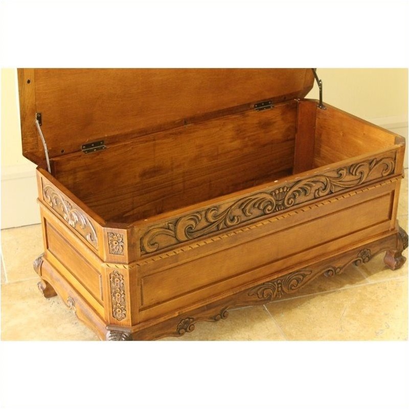 Pemberley Row Hardwood Dual Walnut Stain Bench Rectangular Storage 18