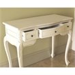 Pemberley Row Hardwood Antique White Vanity Desk Rectangular Hand Carved 36.8