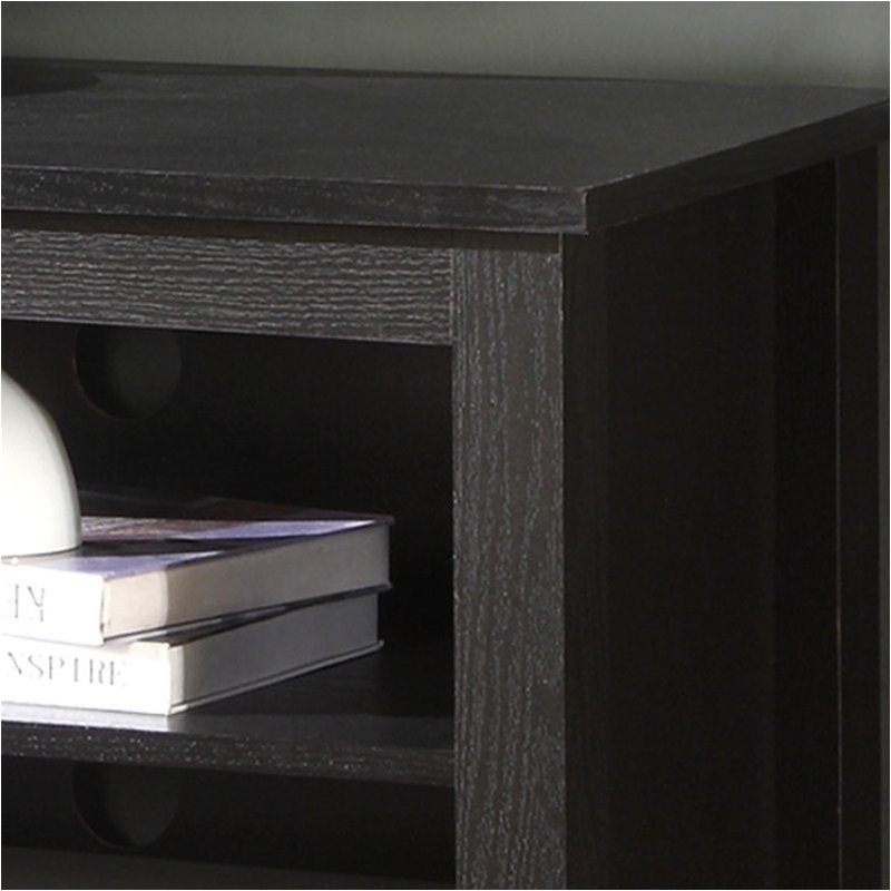 Pemberley Row MDF Black TV Console Rectangular Adjustable Shelving 58