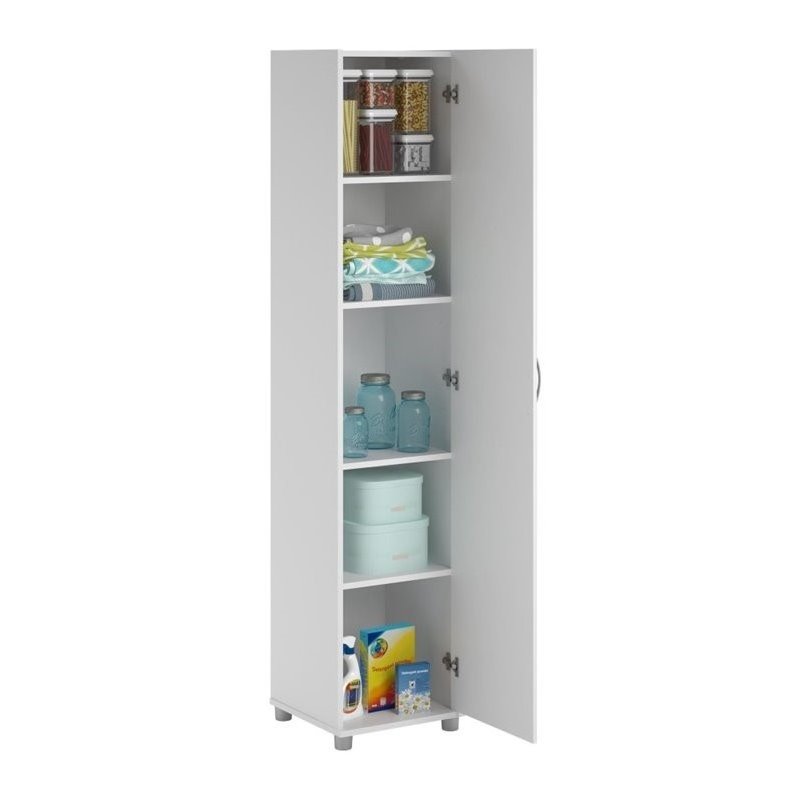 Pemberley Row Engineered Wood White Cabinet Rectangular Adjustable Shelves 75.19