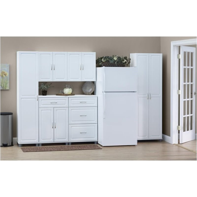 Pemberley Row Engineered Wood White Cabinet Rectangular Adjustable Shelves 75.19