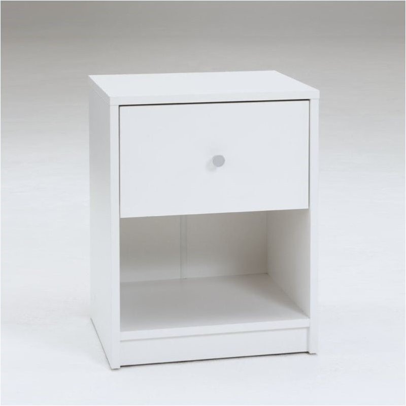 Pemberly Row 1-Drawer Contemporary Engineered Wood Nightstand in White