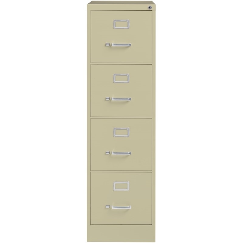 Pemberley Row Metal Beige Filing Cabinet Vertical 4-Drawer 52