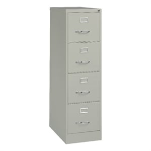 Pemberly Row Metal Gray Filing Cabinet Vertical 4-Drawers 52&quotH Unassembled