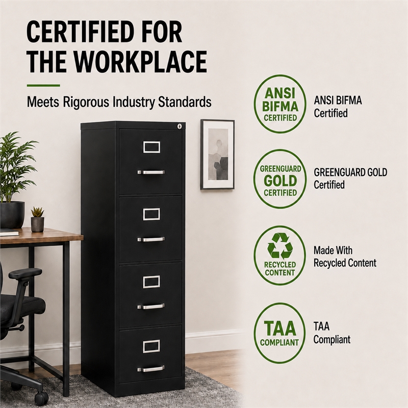 Pemberley Row Metal Black Filing Cabinet Vertical 52