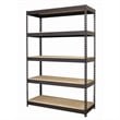 Pemberley Row Steel Black 5-Shelf Storage Unit Rectangular Heavy-Duty 72