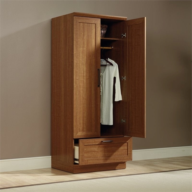 Pemberley Row Wood Sienna Oak Wardrobe Rectangular Adjustable Shelf 71.13