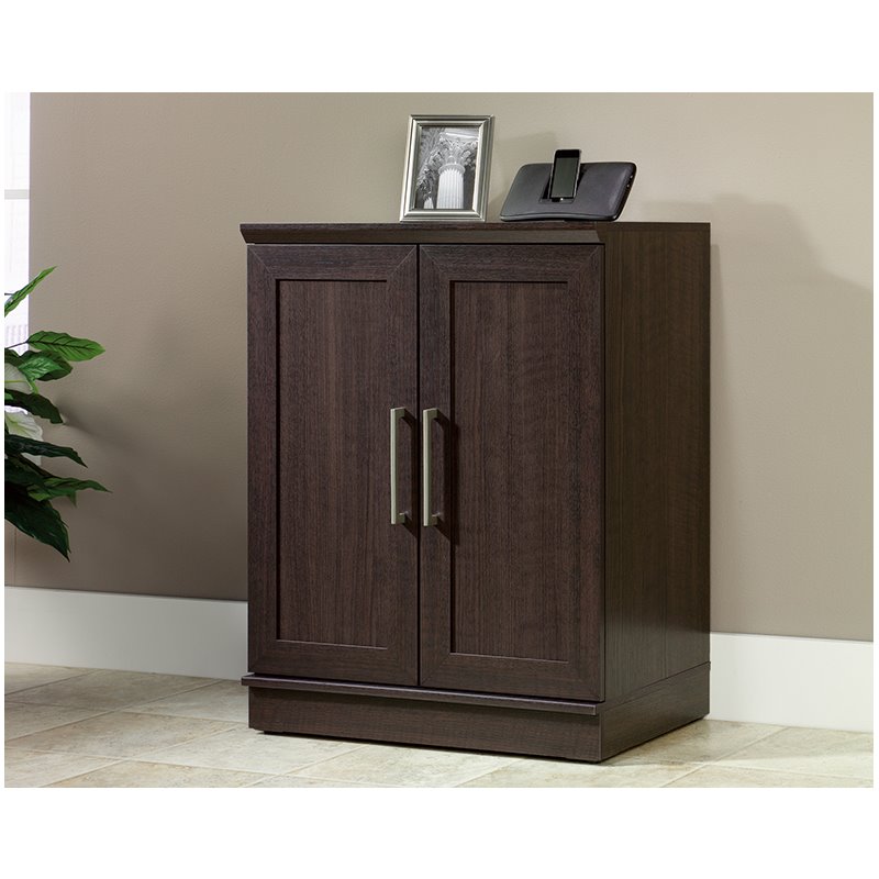 Pemberly Row Engineered Wood Base Storage Cabinet in Dakota Oak