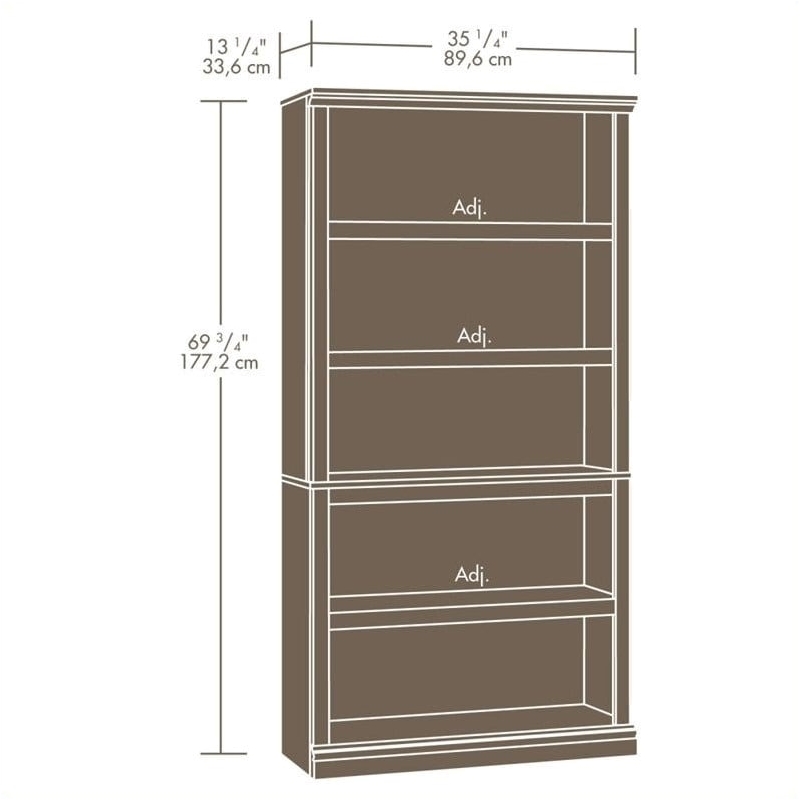 Pemberley Row Engineered Wood Washington Cherry Bookcase Rectangular 69.75