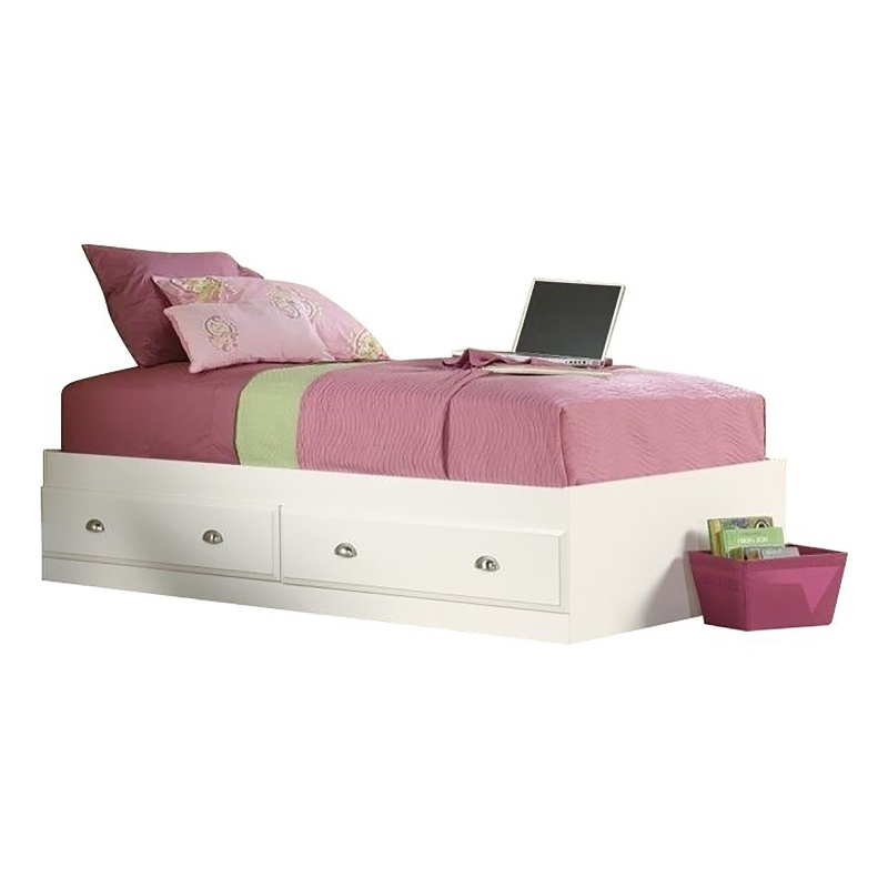 Pemberley Row Wood Soft White Twin Size Mates Bed Rectangular Under Bed Storage 39.88