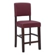 Pemberley Row Faux Leather Dark Red Counter Stool Rectangular Foam Padded Seat 24