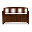Pemberley Row Rubberwood Walnut Brown Storage Bench Rectangular Flip Top 50
