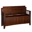 Pemberley Row Rubberwood Walnut Brown Storage Bench Rectangular Flip Top 50