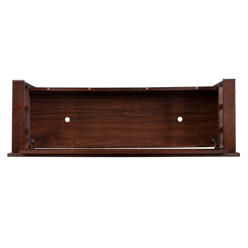 Pemberley Row Rubberwood Walnut Brown Storage Bench Rectangular Flip Top 50