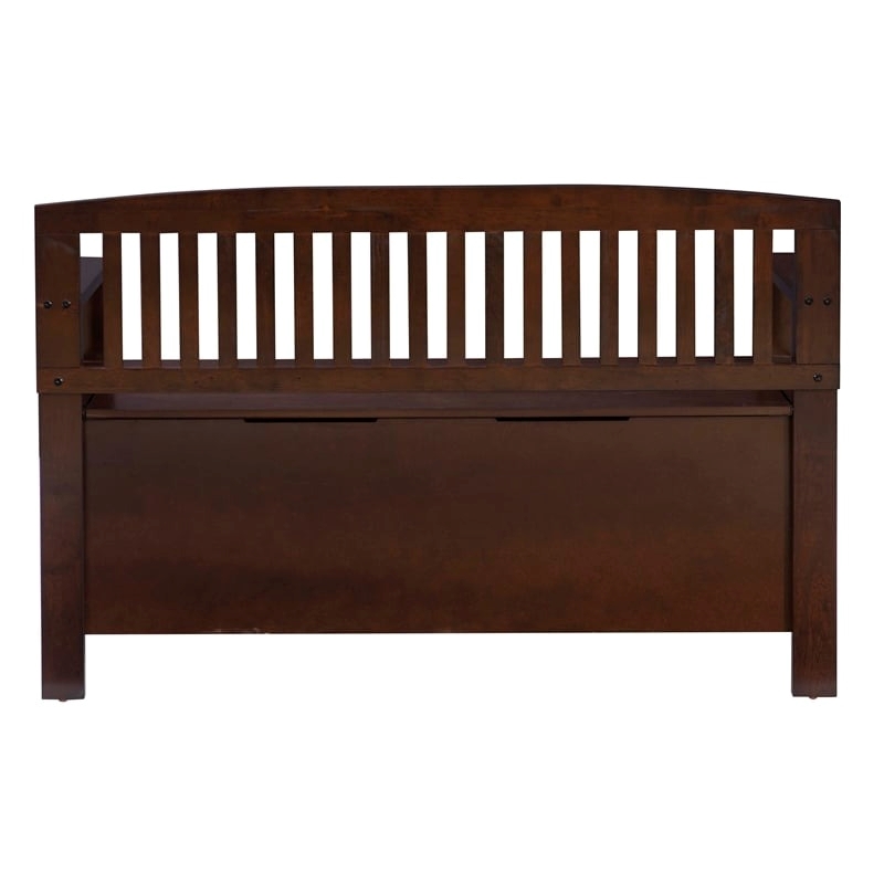 Pemberley Row Rubberwood Walnut Brown Storage Bench Rectangular Flip Top 50