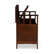 Pemberley Row Rubberwood Walnut Brown Storage Bench Rectangular Flip Top 50