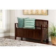 Pemberley Row Rubberwood Walnut Brown Storage Bench Rectangular Flip Top 50