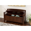 Pemberley Row Rubberwood Walnut Brown Storage Bench Rectangular Flip Top 50