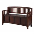 Pemberley Row Rubberwood Walnut Brown Storage Bench Rectangular Flip Top 50
