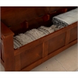 Pemberley Row Wood Walnut Brown Storage Bench Rectangular Split Seat 50
