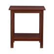 Pemberly Row Solid Ellotis Pine Wood End Table in Antique Tobacco Brown