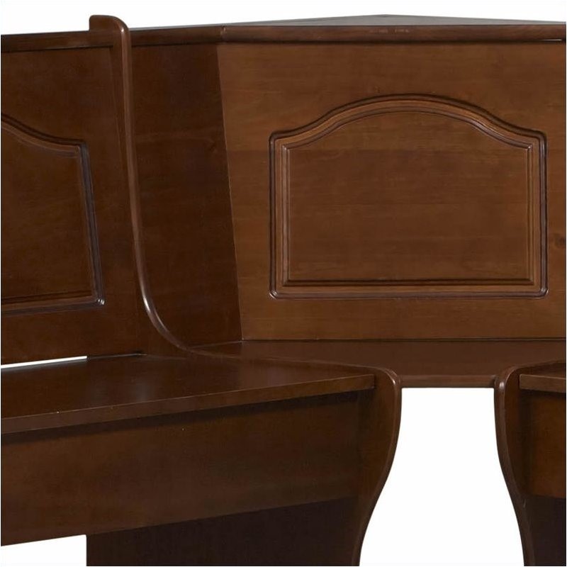 Pemberley Row Pine and MDF Walnut Dining Nook Corner Unit Rectangular Under Seat Storage 67.5
