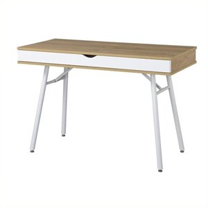 Pemberly Row Workstation with Cord Management and Storage in Pine