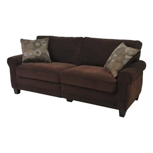 Pemberley Row Fabric Rye Brown Sofa Rectangular Compact 73&quot Unassembled