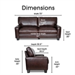 Pemberly Row Pillow Back Contemporary Faux Leather Sofa in Chestnut Brown