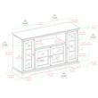 Pemberley Row MDF Wood Rustic Brown TV Stand Rectangular Adjustable Shelving 52